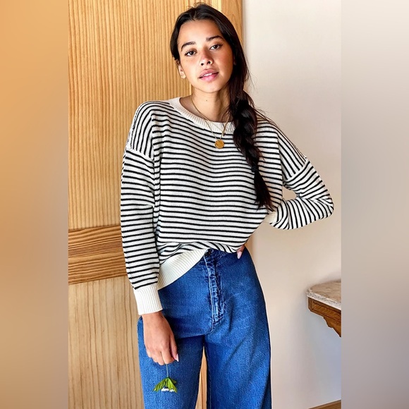 EMERSON FRY CAROLYN SWEATER - BLACK STRIPE ORGANIC - Picture 2 of 5